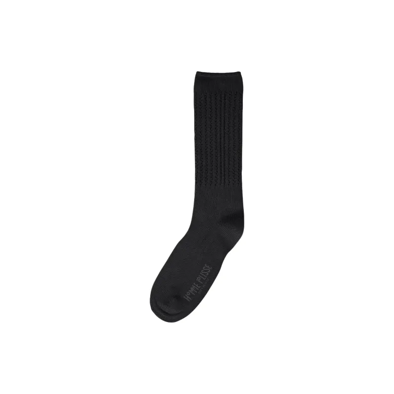 Homme Plissé Issey Miyake Mid Calf Socks Men's 1 Pack Black-0