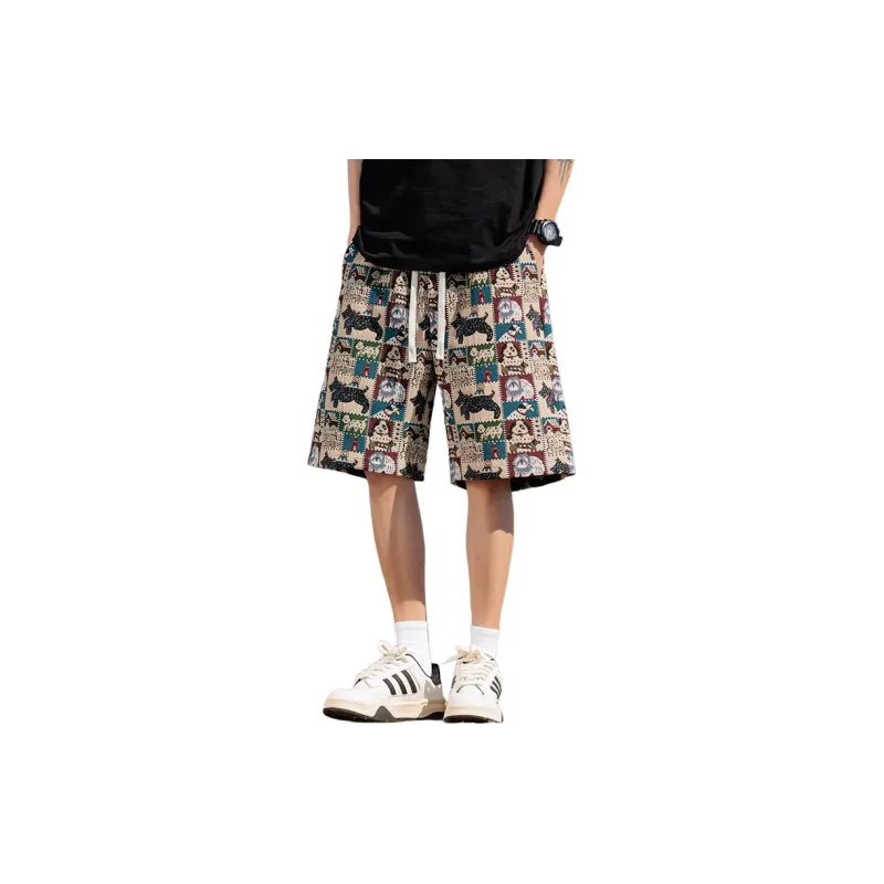 SZSX Casual Shorts Unisex Embroidery Dog-0