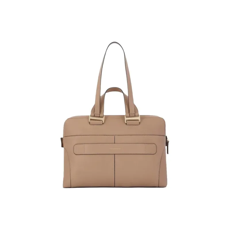 PIQUADRO Leather One Shoulder Portable Briefcase Unisex Beige-1