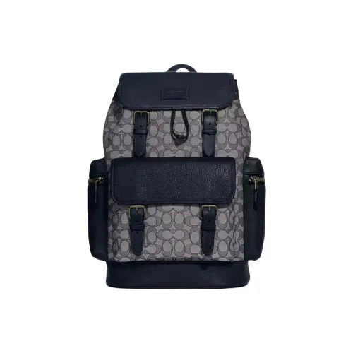 COACH Sprint Calfskin Backpack Tubas Men's Marine Blue