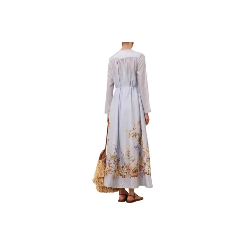 Zimmermann SS25 Long Sleeved Dress Women's Purple-8