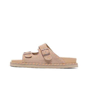 WEISHIBANGWEI Slip Resistant Odor Resistant Slide Slippers Unisex Khaki Orange