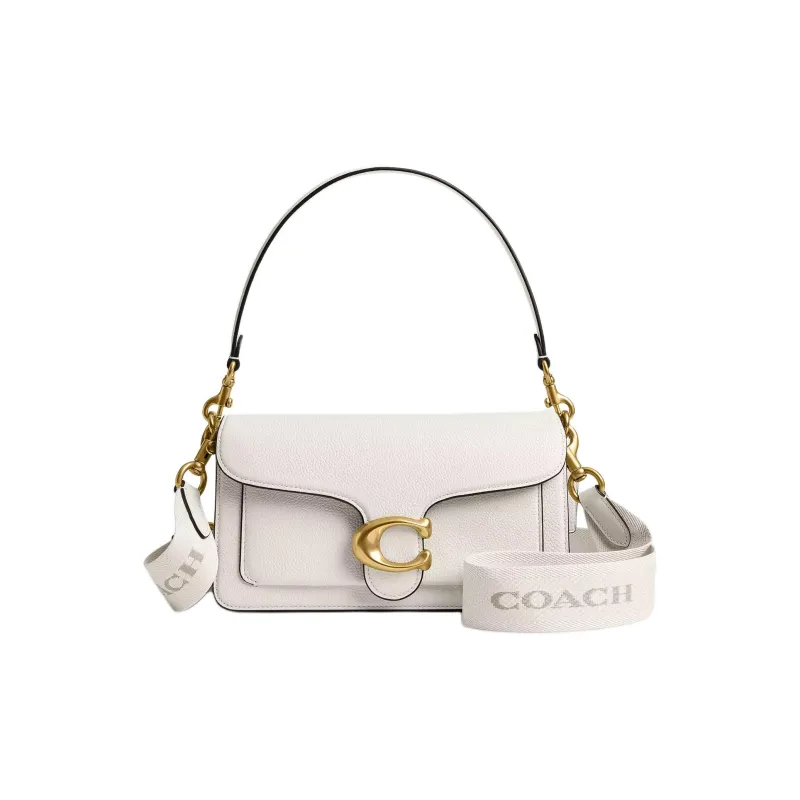 COACH Recycled Polyester With Calfskin Bag Strap Women's Brass & Chalk-1