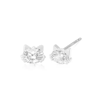 Love Link 999 Fine Silver Stud Earrings Women's