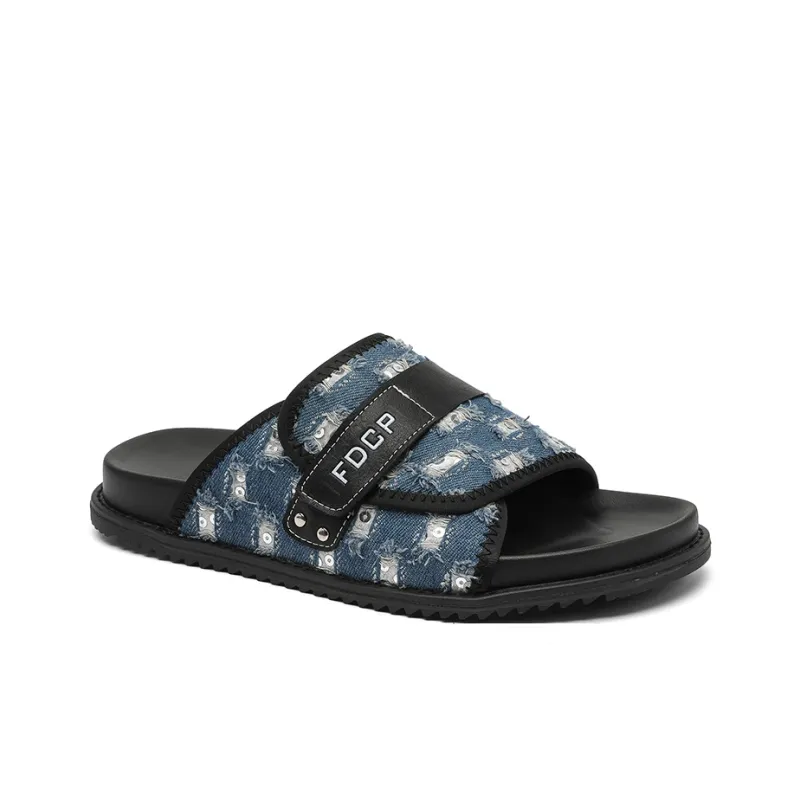 JIETEGONGYANG Slide Slippers Men's Blue-2