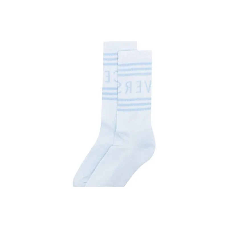 VERSACE SS24 Mid Calf Socks Women's Blue-4