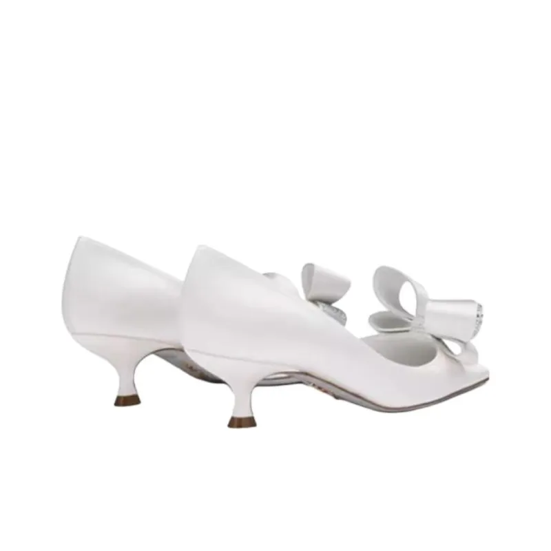 RENE CAOVILLA Arabella Slim Heel High Heels 5cm Women's White-3