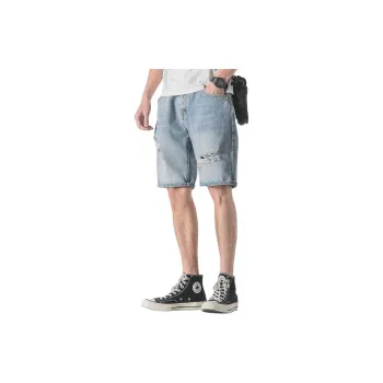 Tonlion Denim Shorts Men Light Denim Blue