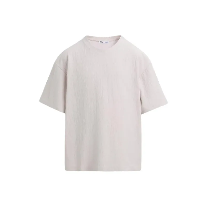 ZARA T Shirts Men Pink/Light Purple-0