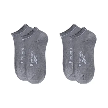 Reebok No Show Socks Unisex 2 Pack Dark Gray