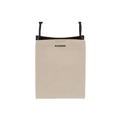 JIL SANDER Tangle Linen Blended With Cotton Shoulder Bag Crossbody Bag Small Size Women's Ecru