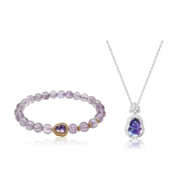 Jin Ruibang Colored Glaze Jade Necklaces Women's