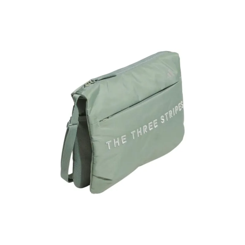 Adidas Recycled Polyester Crossbody Bag, Shoulder Bag Unisex Silver Green-1