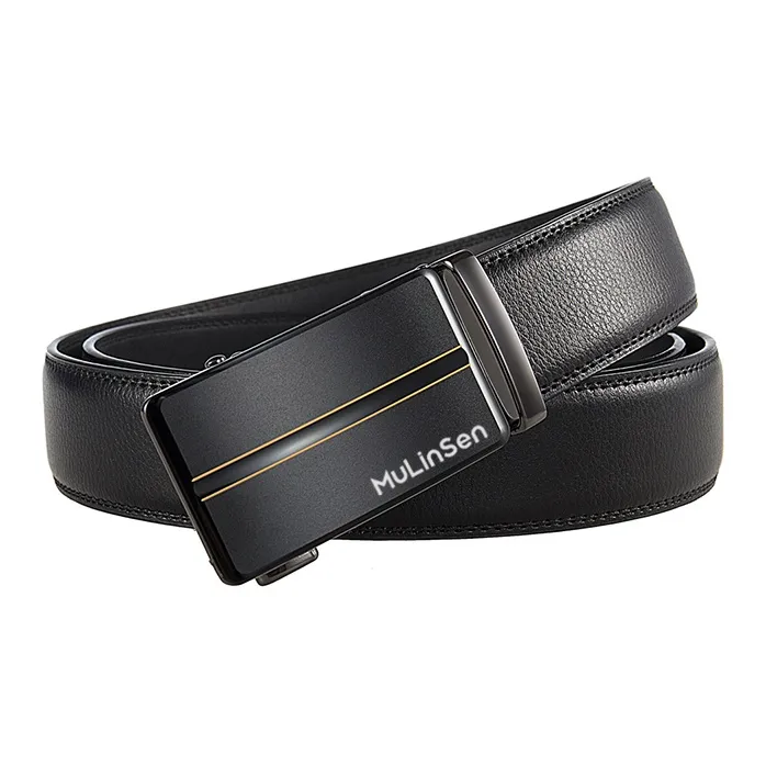 Mulinsen Cow Leather Belts Men's Width 3.5CM-1