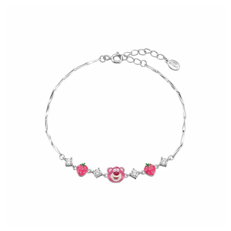 Disney Strawberry Bear Series 925 Sterling Silver Bracelets Women's-0