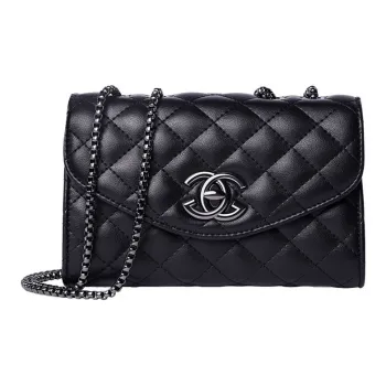 PESASRIE Cow Leather Shoulder Bag, Crossbody Bag Women's Black