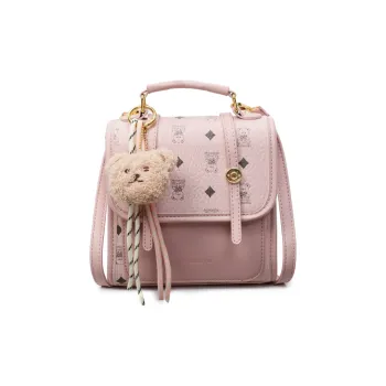 Yalu PU Backpack Women's Ecru/Dark Brown/Pink/Coffee/Black