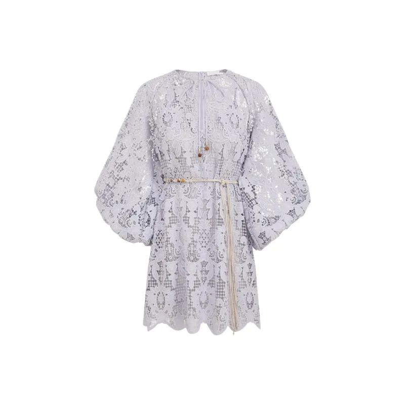 Zimmermann SS25 Long Sleeved Dress Women's Pink Blue-0