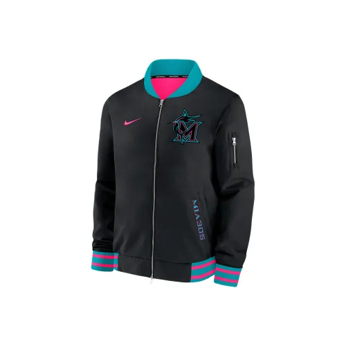 Nike Miami Marlins Authentic Collection City Connect Men's Nike Mlb Full Zip Bomber Jacket