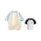 2 Pack (Light Blue & Apricot Loose Fit+Black & White One Size Cropped)