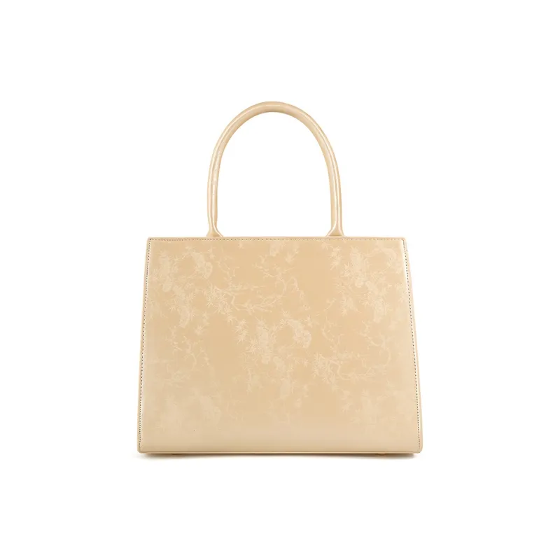 Vigno Synthetic Leather Tote Shoulder Bag, Crossbody Bag, Handbag Women's Ecru-4