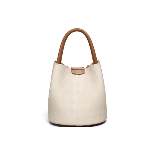 COMELY Cow Leather One Shoulder Handbag Women's Ecru
