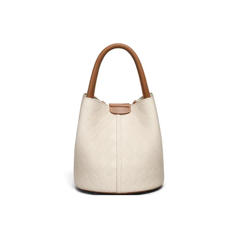 COMELY Cow Leather One Shoulder Handbag Women's Ecru-0