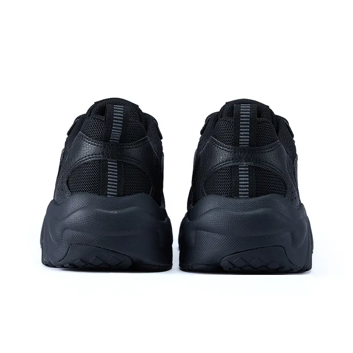 XTEP Cushioning Coverage Abrasion Resistant Lightweight Slip Resistant Low Top Chunky Sneakers Men's Black-3
