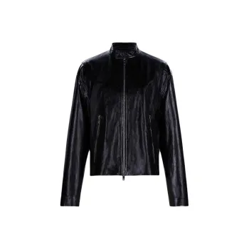 KARL LAGERFELD SS25 Leather Jacket Women's Black