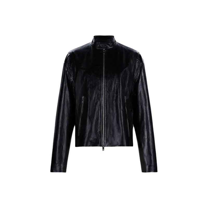 KARL LAGERFELD SS25 Leather Jacket Women's Black-0