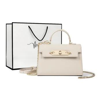 MILLIE'S Cow Leather Shoulder Bag, Crossbody Bag, Handbag Regular Women's White