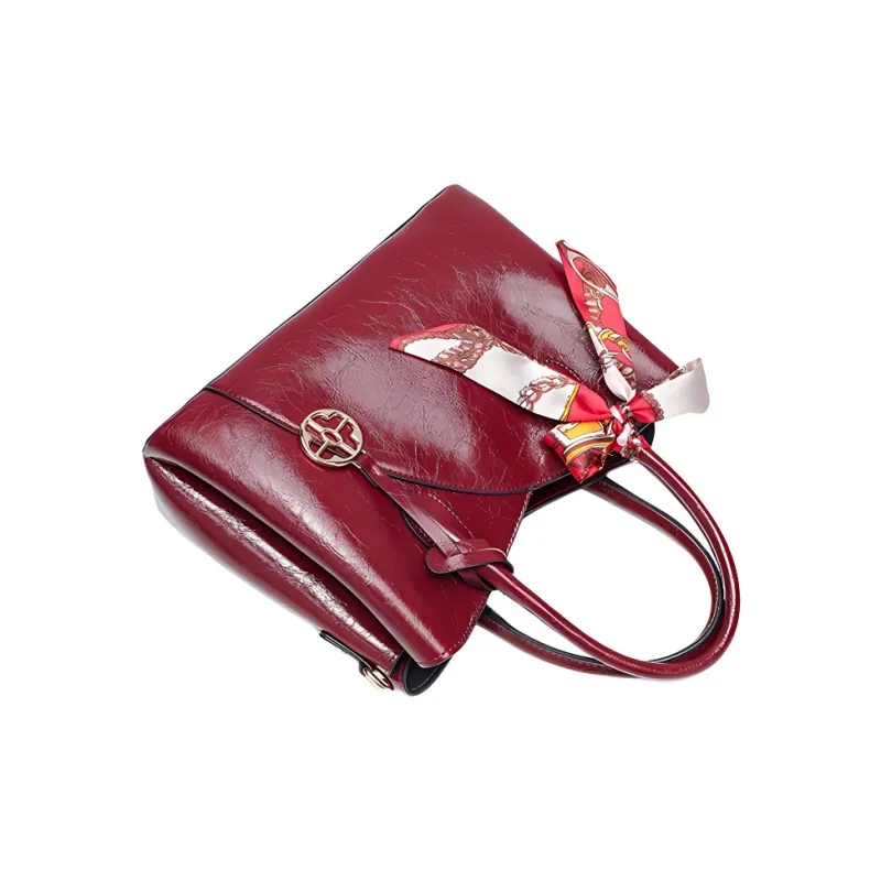 Pivsnu Synthetic Leather Crossbody One Shoulder Handbag Women's Red-2