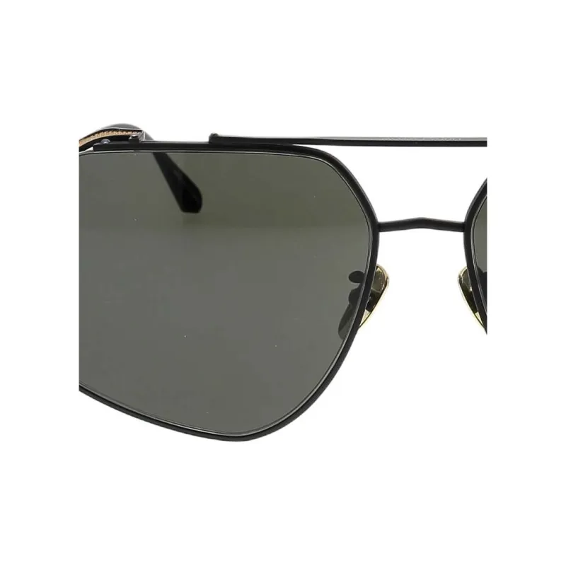 Linda Farrow Titanium Aviator Sunglasses Women's Black-1