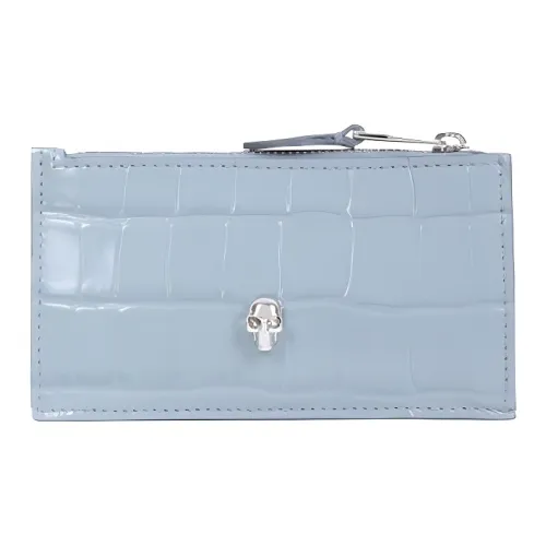 Alexander McQueen Leather Card Holder Women's Light Blue