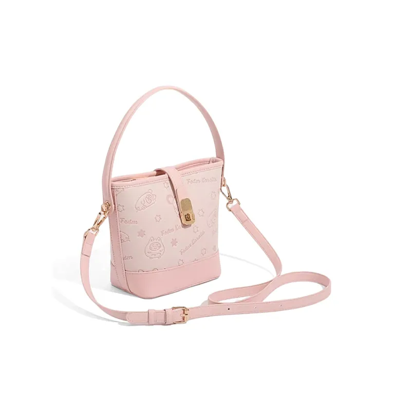 CLEVER& KETCH PU One Shoulder Handbag Regular Women's Pink/Ecru-1