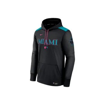 Nike Miami Marlins Authentic Collection City Connect Men's Nike Therma Mlb Pullover Hoodie