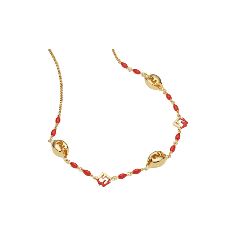 FENDI Metal Necklaces Women's Red-0