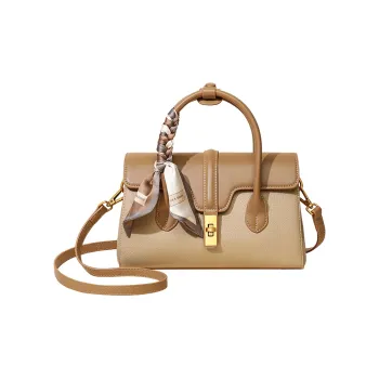 VINEY Synthetic Leather Handbag, Shoulder Bag, Crossbody Bag Regular Women's Khaki & Apricot
