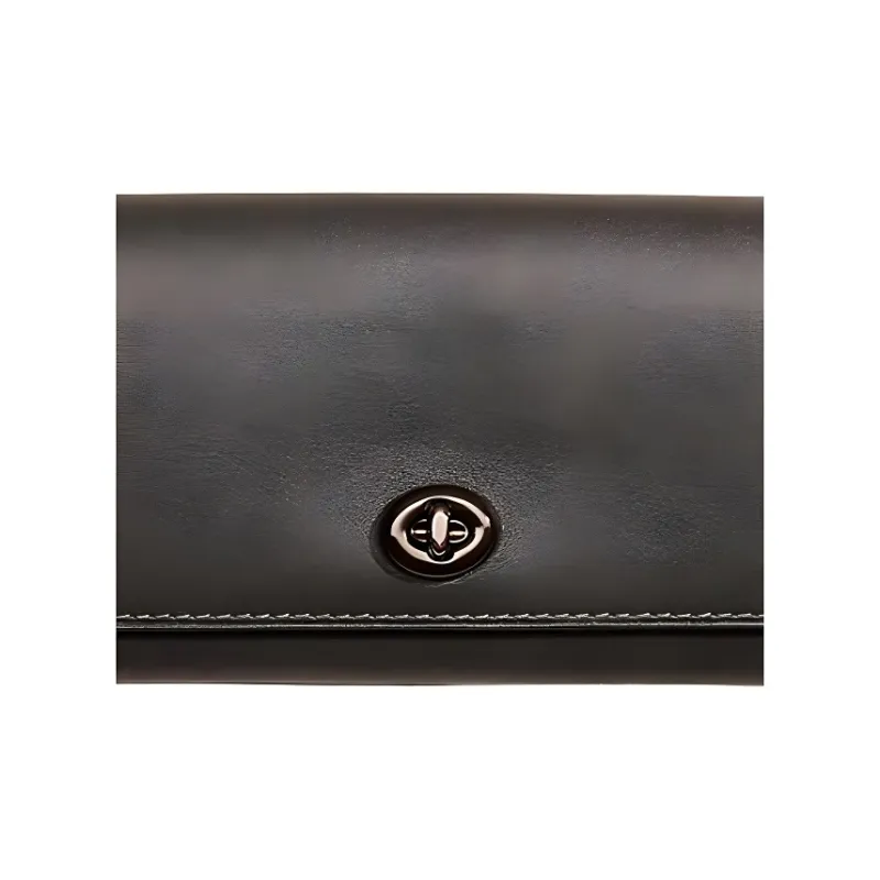COACH Envelope Glove Tanned Leather Handheld Envelope Wallet Women's Black-2