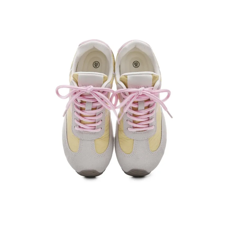 The New Age Family Low Top Skateboard Shoes Women's Yellow Pink-2