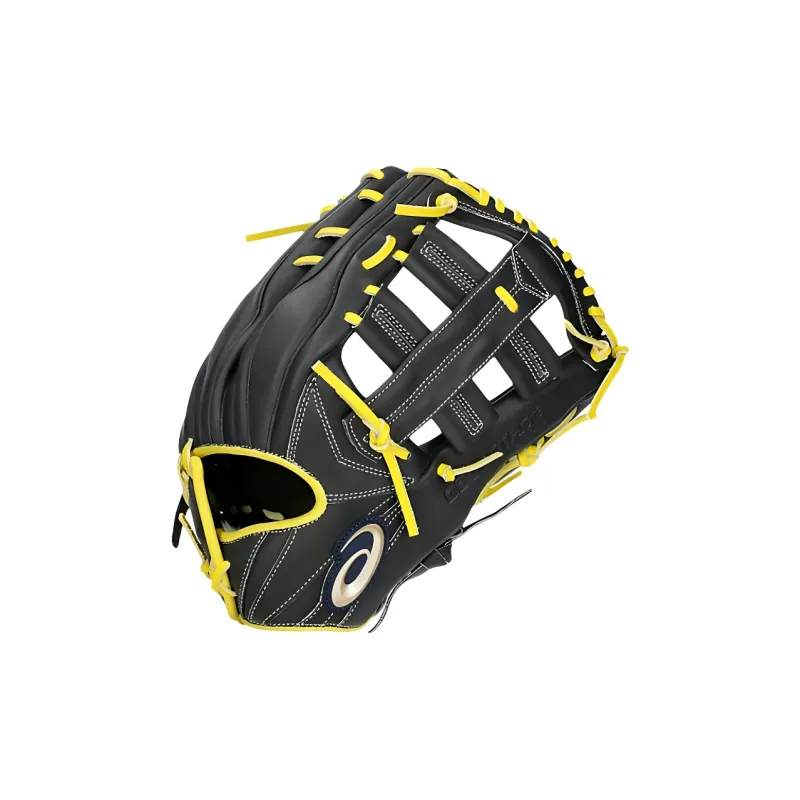 Asics Baseball Gloves Catcher's Glove Leather Unisex Black X Gold-1