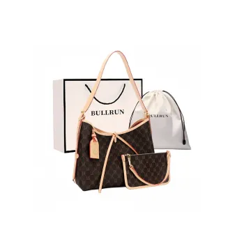 Bullrun PVC Shoulder Bag Women's Brown/Ecru