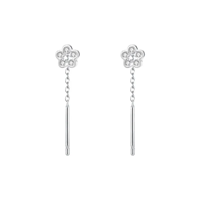 NIANNIANXI S999 Fine Silver Drop Earrings Women's-0