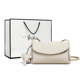 MILLIE'S Cow Leather Crossbody Bag, Shoulder Bag Regular Women's Ecru