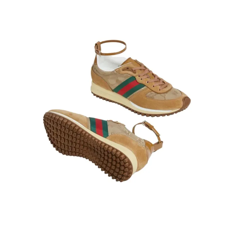 GUCCI Low Top Casual Shoes Women's Brown-5