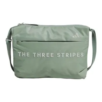 Adidas Recycled Polyester Crossbody Bag, Shoulder Bag Unisex Silver Green