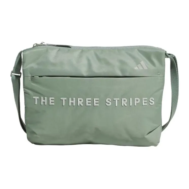 Adidas Recycled Polyester Crossbody Bag, Shoulder Bag Unisex Silver Green-0