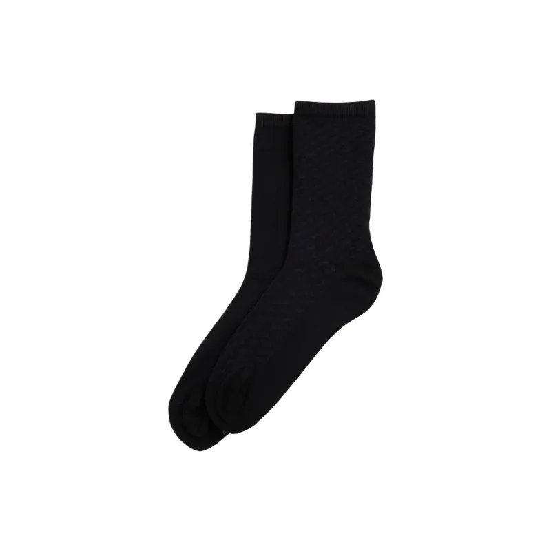 HUGO BOSS Mid Calf Socks Women's 2 Pack Black-0