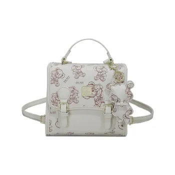 Miss Angel PU Backpack Women's White/Pink/Brown