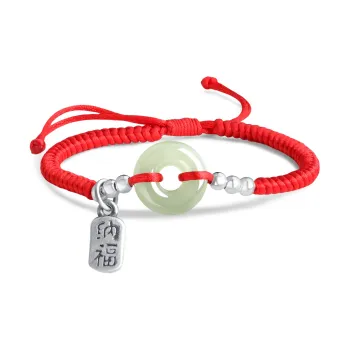 Lao Feng Xiang Bracelets White Jade/Pale Greenish White Jade Unisex